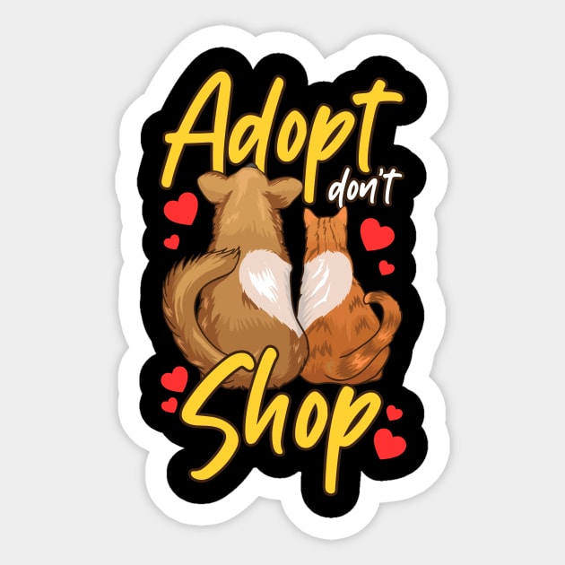 Cute Cat & Dog Adopt Don't Shop Sticker by theperfectpresents